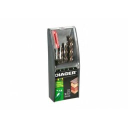 Coffret 5 forets bois 4 pointes PRO Ø3-4-5-6-8 mm - DIAGER