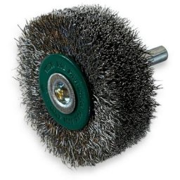 Brosse circulaire métallique sur tige ø 50 mm Fil inox souple - Quantité x 1 - ø 50 mm - Ep. 18 mm