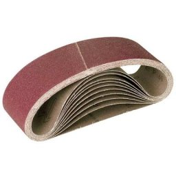 10 bandes abrasives Miotools p. ponceuses à bande, 303 x 40 mm / aucune trous / G100 / Corindon