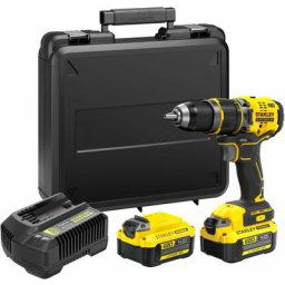 Stanley - V20 Perceuse Visseuse à Percussion 80Nm Brushless - Lithium 18V - 2 Batteries 4Ah fatmax