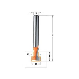 Fraise carbure serrure en t - 9,5 / 4,8 mm - queue 8 mm - CMT