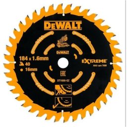 DEWALT DT1668-QZ - tationarylame de cie circulaire 184x16x40T pour DCS365
