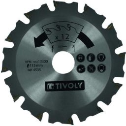 Tivoly - 1 Lame de Scie D125mm Alésage 22,22mm 12 Dents Carbure pour Meuleuse pour coupe de tout