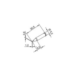 Ersa - 102 cd lf 12 Panne de fer à souder forme de burin, droite Taille de la panne 1.2 mm Contenu