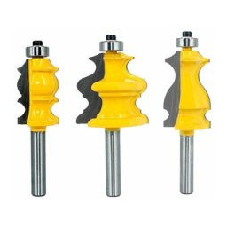 Lot de 3 fraises dfoncer pour moulures architecturales 8 mm
