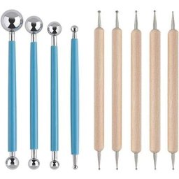 Swyeoot - 9 pièces Boule Stylet Dotting Outils de modelage Argile Céramique poterie Sculpture Outil