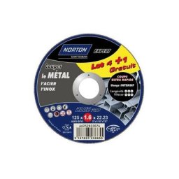 NORTON - Disque métaux 125x1.6x22.2 cm blue pro lot 4+1