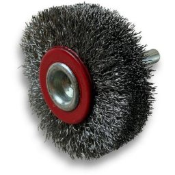 Brosse circulaire métallique sur tige ø 50 mm Fil acier souple - Quantité x 1 - ø 50 mm - Ep. 12 mm