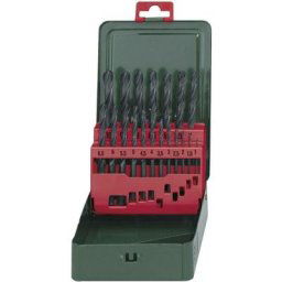 627151000 hss Jeu de forets pour le métal 19 pièces laminé au rouleau din 338 tige cylindrique 1