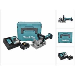 Makita - dpj 180 RG1J Machine à rainurer sans fil 18 v 100 mm + 1x Batterie 6,0 Ah + Chargeur +