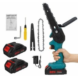 Scie à chaine électrique Jardin Tronconneuse sans fil 6'' 88V Portable avec 2 Batteries 9000mAh +