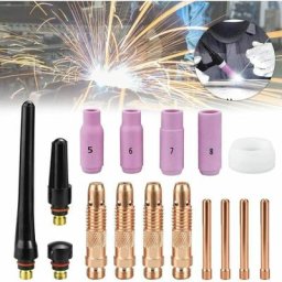 Betterlife Kit de 16 Pcs Pince tig Buse en Céramique Casquette Torche de Soudure tig Gaz Lentille