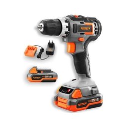 Fuxtec - Perceuse visseuse sans fil FX-E1BS20 - 20V 21000 frappes/min - Set avec 2 batteries 2Ah et
