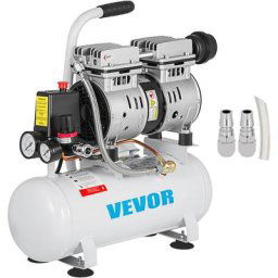 VEVOR Compresseur d'air ultra silencieux sans huile, 2 gallons / 9 L, 58 dB, à faible bruit