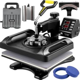Vevor - 6 en 1 Presse a Chaud 29x38 cm Machine Impression Textile Noire Machine de Transfert