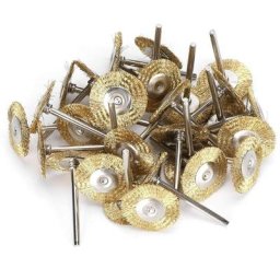 30pcs ensemble de brosses métalliques, roues de polissage de brosse en fil d'acier en laiton kit