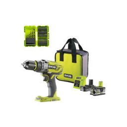 Ryobi - Pack Perceuse-visseuse à percussion R18PD31-252S - 18V - 2 batteries 2.0Ah et 5.0Ah