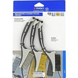Tivoly Lot 3 pièces : mini-brosses à main manche plastique