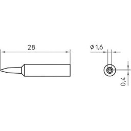 Xnt a Panne de fer à souder forme de burin Taille de la panne 1.6 mm Contenu 1 pc(s) S66860 - Weller