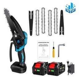 Scie à chaîne électroportative 1200W Onevan 6 pouces Mini tronçonneuse électrique sans fil - Bleu