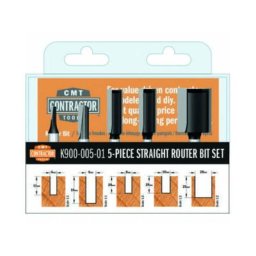 Cmt Orange Tools - K900-005-01 coffret 5 fraises a rainer hw Z2 S=8 D=4/6/8/10/20 dr