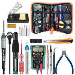 Kit Fer a Souder electrique a Affichage Numerique 90W Ensemble de 18 pieces Temperature Reglable