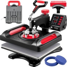 Vevor - Machine Impression Textile 5 en 1 Presse a Chaud Rouge 29x38 cm Imprimante Presse Machine