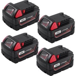 4X 18V 5.0Ah Batterie pour Milwaukee M18 Compatible avec Milwaukee M18 M18B 48-11-1840 48-11-1828