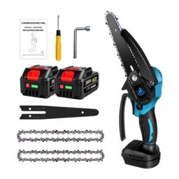 Scie à chaîne électroportative 1200W Onevan 6 pouces Mini tronçonneuse électrique sans fil - Bleu