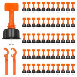 Kit de Système de Nivellement 220pcs Leveller de Carrelage Réutilisable Niveleur de Tuiles Type t