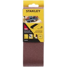Stanley - 3 bandes de papier de verre. 65 x 410 mm.grano 100.