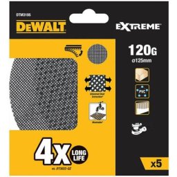 S.of. pack 5 grilles a poncer ø125mm grain: 120 pour ponceuses rotoorbitales dtm3105-qz Dewalt