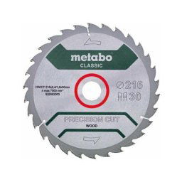Lame de scie circ. Classic Precision Cut Wood hw/ct 216x30, 30 wz 22° - Metabo
