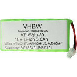 Vhbw - Li-Ion batterie 3000mAh 18V pour tondeuse à gazon robot tondeuse Husqvarna Automower 320,