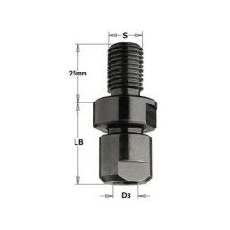 Mandrin bout arbre toupie 30 ou 50 filetage M16 - pince 6 mm