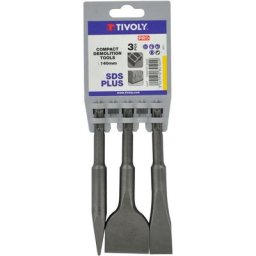 Tivoly - Lot de 3 Pic et Burins sds + Extra Court Longueur 140mm kit kompact