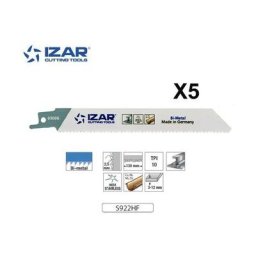 Izar - Lame scie sabre S922HF bimétal (x5) pour inox 150 mm 10TPI