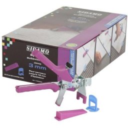 Kit 150 croisillons auto-nivelants 3mm ht 3-12mm avec 150 cales et pince Sidamo