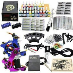 Complet Tattoo Kit de Tatouage 2 Machine Gun à Tatouer Encre Ink Power Supply Tattoo