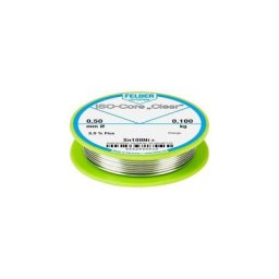 ISO-Core Clear Sn100Ni+ Étain à souder bobine Sn99,25Cu0,7Ni0,05 0.100 kg 0.5 mm - Felder Löttechnik