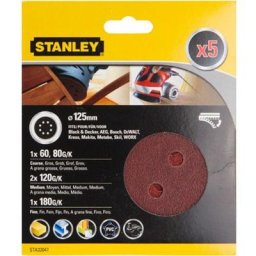 Stanley - Disque Abrasive STA32047-XJ 125mm Assorti 5 Pcs