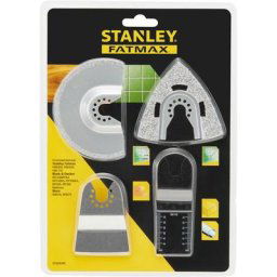 Stanley - Lot de 4 accessoires (lame à concrétion 92mm, lame à concrétion 78mm, grattoir rigide,