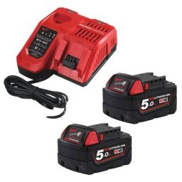 Pack power 18V Li-Ion (2x5,0 Ah) avec chargeur Milwaukee M18 NRG-502