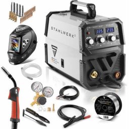 Stahlwerk - Poste de soudage mig mag 135 st igbt équipement complet adapté au fil fourré - weiß