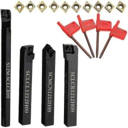 Accessoire pour tour à métaux Ensemble d'outils de coupe de tour à plaquettes indexables 4 pièces