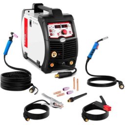 Stamos - Poste à Souder Combiné Multi Procédés mig mag tig mma fcaw Inverter igbt 200 a - Noir