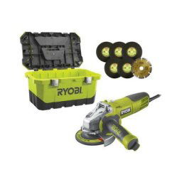 Meuleuse d'angle Ryobi 1010W - 125mm - 1 coffret de rangement - RAG1010-125TA6