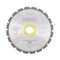 Metabo Lame Pro Power Cut Wood HW/CT 216x30, 20 WZ -5° pour scie circulaire