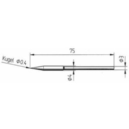 Panne de fer à souder forme pointue Ersa 0212BD Taille de la panne 0.4 mm 1 pc(s)