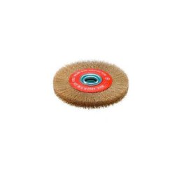 Brosse circulaire D.200 x 20 x 32 mm - Fils de 0,3 mm ondulés en acier laitonné - 10306010 - Sidamo